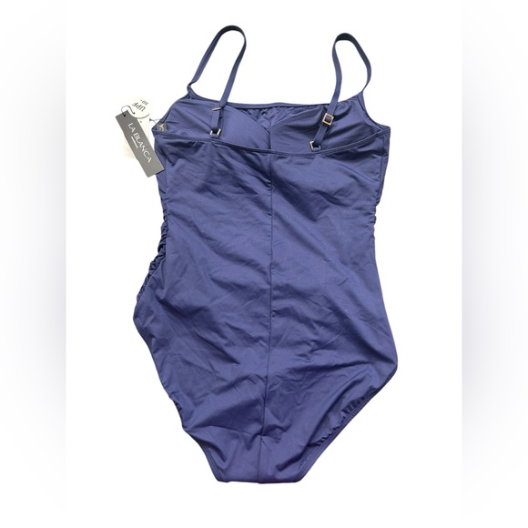 LA BLANCA island goddess INDIGO one piece swimsuit style LB0IG24 UPF 50+ NWT - Picture 5 of 12